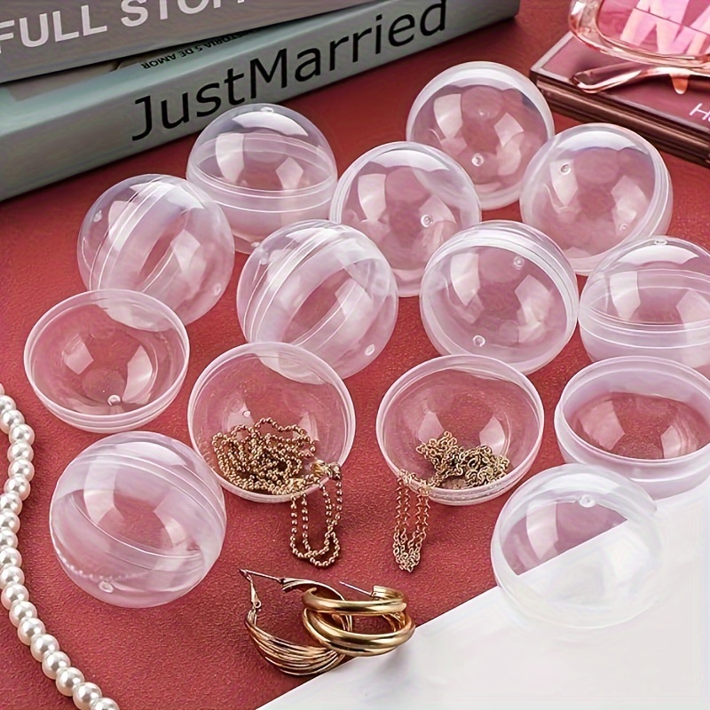 100pcs Clear Plastic Round Cap - Prize Capsule Toy Machine 评论和价格